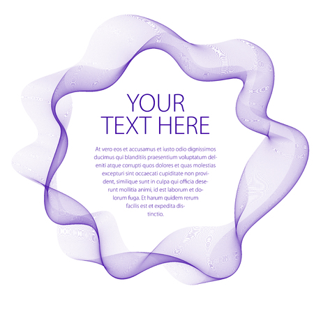 Round frame of flowing smoke. Vector abstract artistic beautiful background with copy space for text. Isolated over white background.のイラスト素材