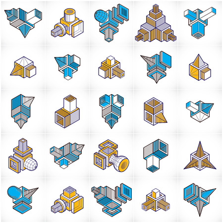Vector abstract shapes collection.のイラスト素材