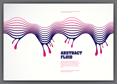 Abstract fluid vector background with colorful liquid drops wave. 3d colorful gradient motion art. Lined texture, dynamic surface, curve lines, flow shape.のイラスト素材