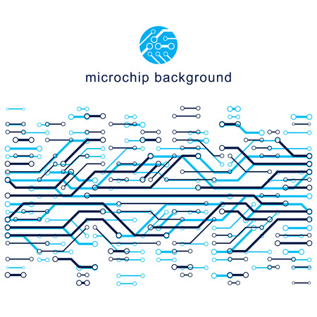 Technology communication cybernetic element. Vector abstract illustration of circuit board. Modern innovation technologies backdropのイラスト素材
