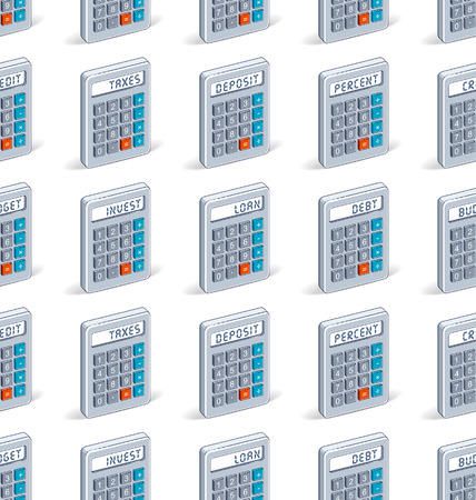 Calculators seamless background, backdrop for taxes or accounting website, vector wallpaper or web site background.のイラスト素材
