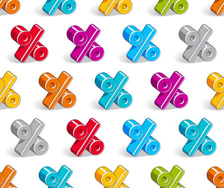 Percent symbols seamless background, backdrop for taxes or accounting website, vector wallpaper or web site background.のイラスト素材