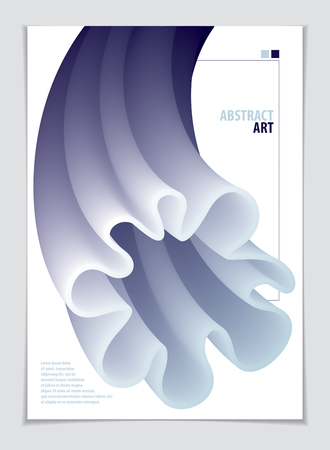 Beautiful flower shape with colorful gradient, vector abstract art element. Perfect for gift card, cover, poster or brochure. Bright color wave dimensional object.のイラスト素材