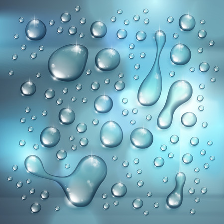 Water rain drops or condensation over blurred  beyondのイラスト素材