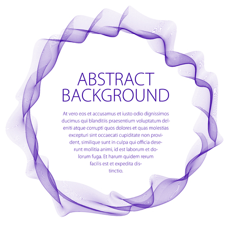 Round frame of flowing smoke. Vector abstract artistic beautiful background with copy space for text. Isolated over white background.のイラスト素材