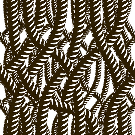 Rope seamless pattern, trendy vector wallpaper background. Tangled cord stylish illustration. Usable for fabric, wallpaper, wrapping, web and print.のイラスト素材