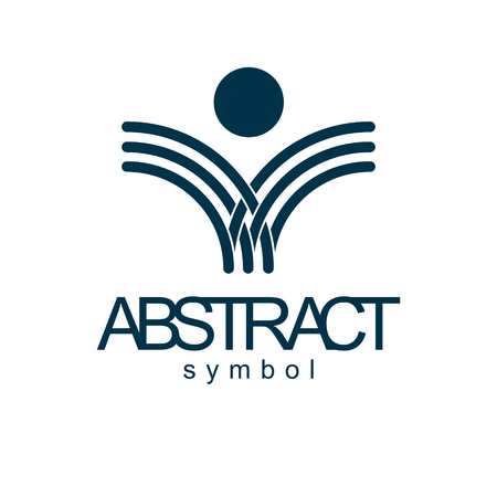 Vector abstract geometric shape best for use as successful business career abstract logo, symbol. Modern logothype isolated on  white background.のイラスト素材