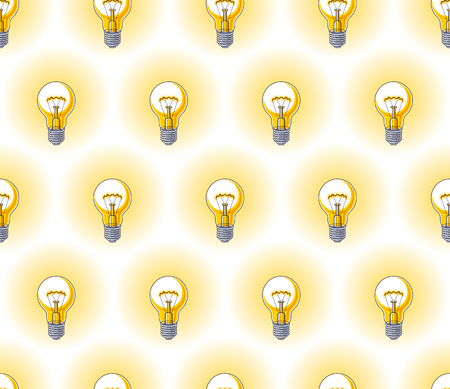 Light bulbs seamless background, creative ideas website concept, vector wallpaper or web site background.のイラスト素材