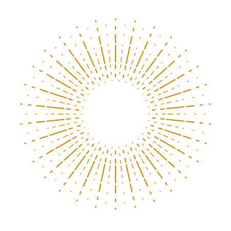 Starburst sunburst linear vector design element for logo or icon, vintage style heraldic design element.のイラスト素材