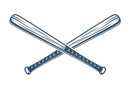 Baseball bats crossed vector logo or sign, gangster style theme.