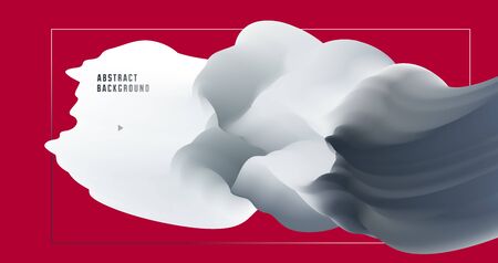 Dimensional gradient shape element for design, abstract colorful fluid vector background, flowing 3D wave, color dynamic motion layout.のイラスト素材