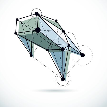 3D engineering vector backdrop, abstract polygonal shape. Construction industry illustration.のイラスト素材