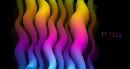 Gradient color 3D fluid shape vector abstract background, dynamic dimensional design element in...