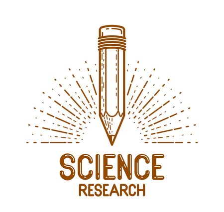Pencil vector design or icon of education or science knowledge, art and design, theoretical science research vector design or emblem.のイラスト素材
