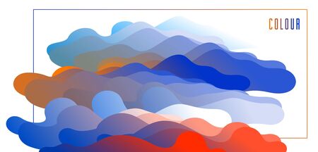 Gradient fluid vector abstract shape, 3D color abstract background in modern trendy style, dynamic design element in motion.のイラスト素材