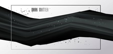 Black gradient fluid vector abstract shape, 3D dark matter abstract background in modern trendy style, dynamic design element in motion.のイラスト素材
