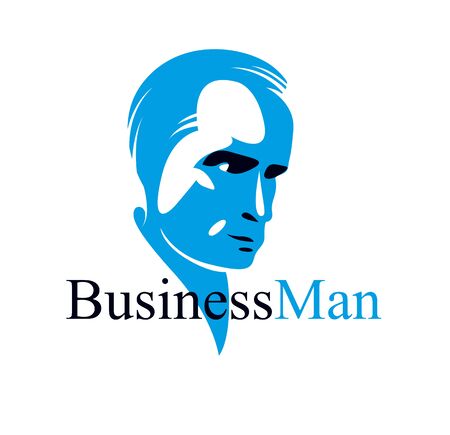 Confident successful businessman handsome man business person vector or illustration realistic drawing style.のイラスト素材