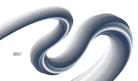 Abstract colorful fluid vector background, dimensional gradient shape element for design, flowing 3D wave, color dynamic motion layout.のイラスト素材