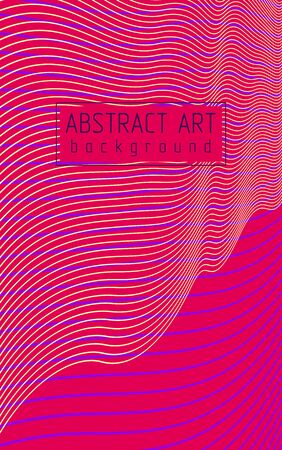 Abstract artistic vector linear background, wavy lines, rhythmic waves flowing, textile fabric theme pattern.のイラスト素材