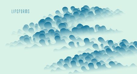 Gradient fluid vector abstract shape, 3D color abstract background in modern trendy style, dynamic design element in motion.のイラスト素材