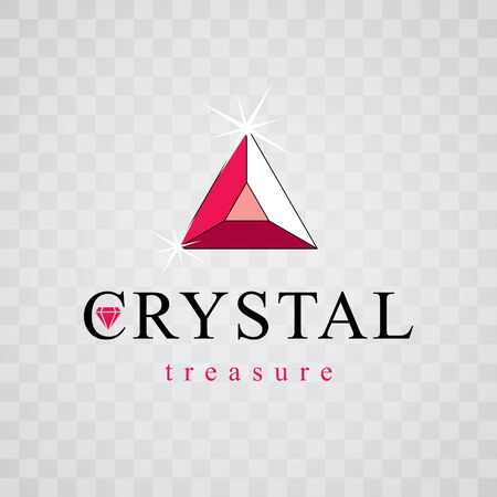 Vector shining gemstone design element. Luxury diamond sign emblem, logotype. Brilliant jewelry illustration.のイラスト素材