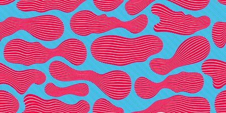 Beautiful abstract shapes flowing seamless vector background, stripy fluids pattern, wallpaper or...