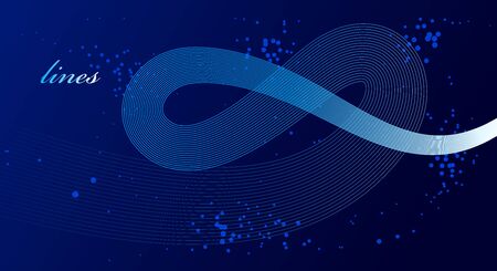 Elegant blue lines vector dimensional abstract background, 3D dynamic curve stripes in motion beautiful design element, template for banner or poster and other ads.のイラスト素材