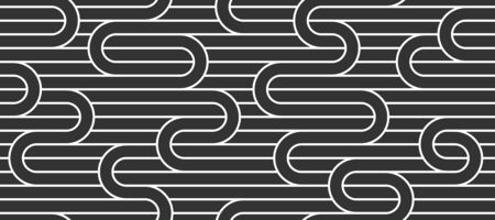 Seamless pattern with twisted lines, vector linear tiling background, stripy weaving, optical maze,...