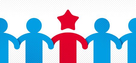 Special person concept, best friend favorite vector illustration, friendship metaphor, outstanding person, leadership and personality.のイラスト素材