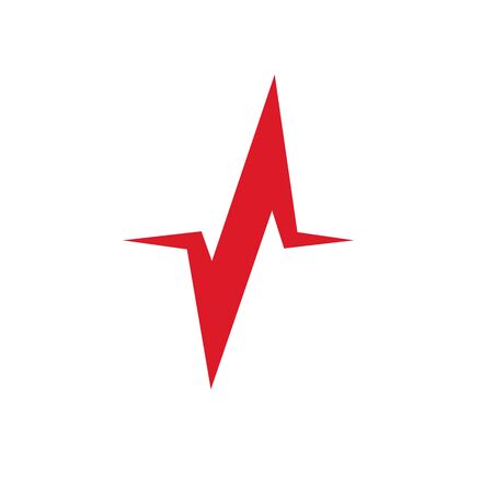 Pulse vector icon heartbeat medical cardiology sign isolated on white.のイラスト素材