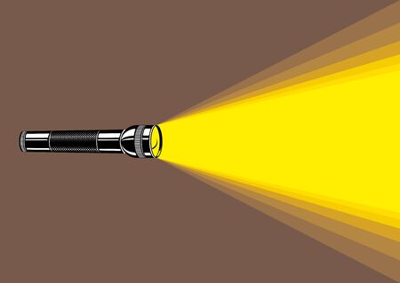 Flashlight illumination vector advertising poster illustration with copy space for text, flat style...