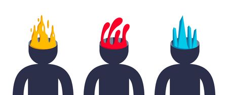 Opinion diversity vector concept, different perspectives metaphor, alternative worldview point of view, mind and bias.のイラスト素材