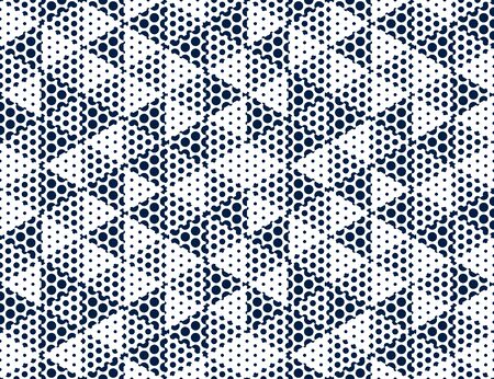 Dotted geometric 3D seamless pattern with cubes, dotty boxes blocks vector background, architecture...