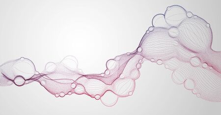 Bubbled abstract vector fluid particle flow, nano medical technology, microbiology science fiction theme illustration.のイラスト素材