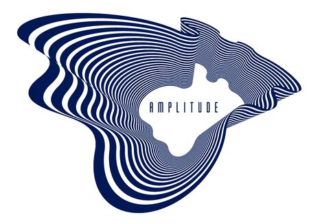 Abstract 3D trendy modern lines in perspective vector background, dimensional design cool element, funky style layout for ads posters banners and covers, perfect abstraction.のイラスト素材