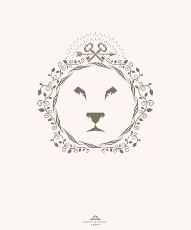 Heraldic signs vector vintage elements.のイラスト素材