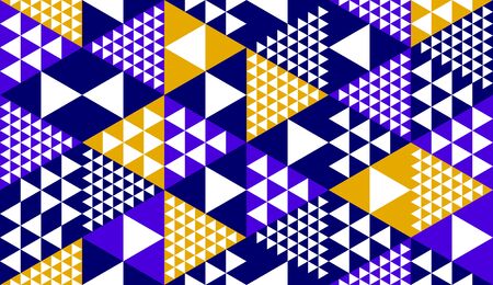 Seamless cubes vector background, rhombus and triangles boxes repeating tile pattern, 3D...