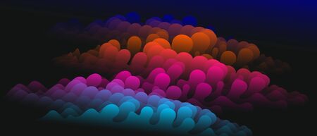 3D fluid gradient color vector abstract background, dimensional dynamic shape in motion, flowing colors design element, trendy modern style.のイラスト素材