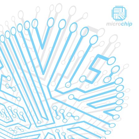 Futuristic cybernetic scheme, vector motherboard illustration. Digital element, circuit board. Technology innovation abstract backgroundのイラスト素材