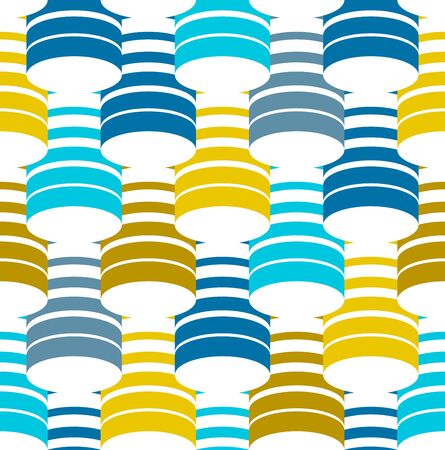 Tubes op art seamless vector background, repeat tiling optical illusion pattern, textile or wrapping paper, website backdrop or wallpaper.のイラスト素材
