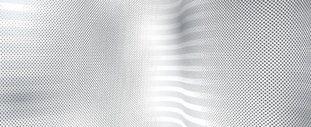 3D abstract monochrome background with dots texture and lines vector design, technology theme,...