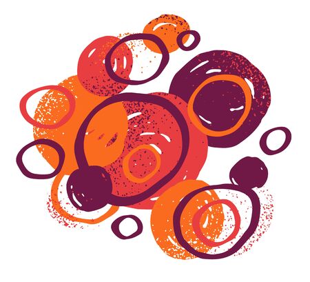 Abstract artistic vector background with hand drawn colorful circles, positive cute and funny, art style illustration for creative advertising or decoration.のイラスト素材