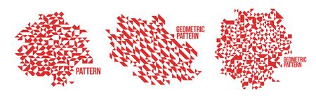 Abstract bright red mosaic vector backgrounds set, artistic designs element trendy modern style,...