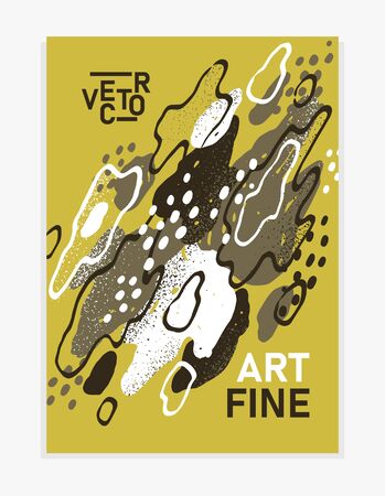 Hand drawn art cover abstract background, artistic graphic design brochure flyer or booklet, advertising colorful poster, grunge textured abstraction shapes template.のイラスト素材