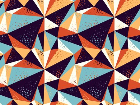 Abstract messy chaotic triangles seamless, particles design pattern for wallpaper or print or...