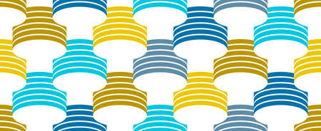 3D tubes optical seamless pattern, vector repeat tiling background, op art theme textile or wrapping paper, website backdrop or wallpaper.のイラスト素材