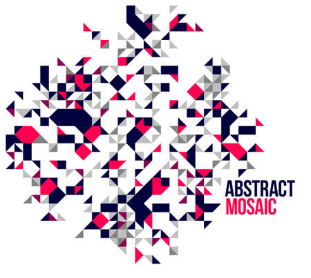 Abstract bright black and red mosaic vector background, artistic design element trendy modern style graphic, texture pattern beautiful digital art.のイラスト素材