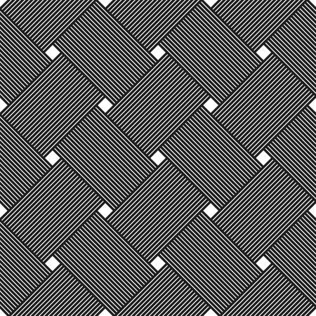 Seamless vector weaving pattern, linear background with crossed lines, textile knitted repeat tiling wallpaper, perfect simplistic minimal design.のイラスト素材