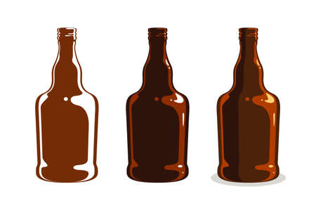 Whiskey bottle vector simple illustration, bourbon cognac alcohol.のイラスト素材