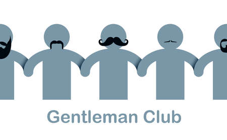 Man day international holiday, gentleman club, male solidarity concept vector illustration icon or greeting card.のイラスト素材